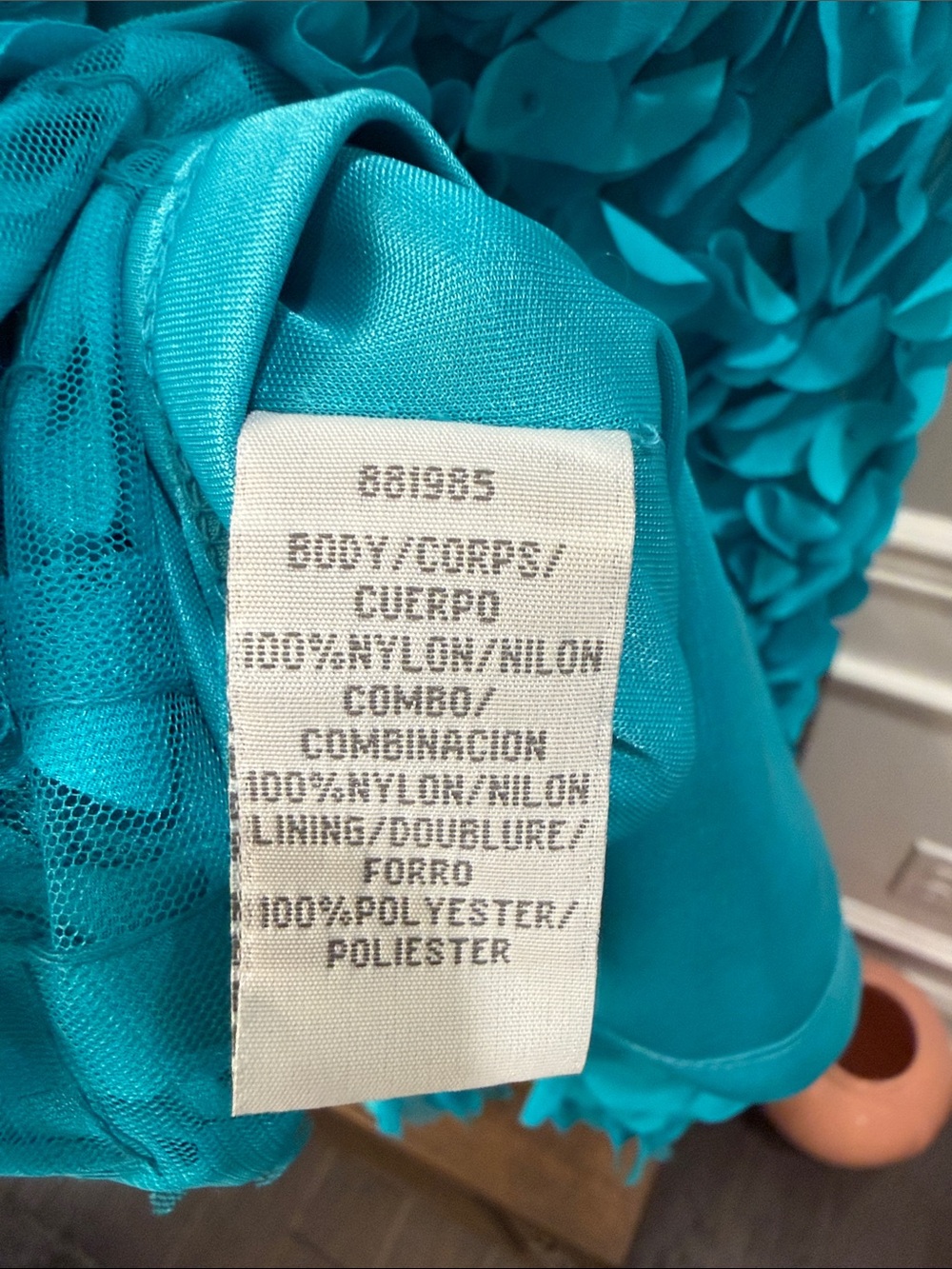 THEIA Turquoise Blue Petal Applique Sleeveless Cocktail Dress Size 0 - Picture 11 of 15